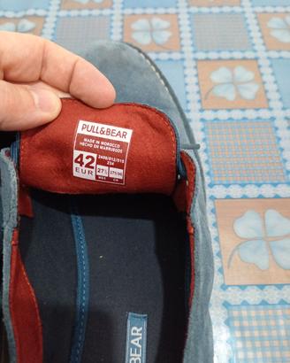 Scarpe Pull & Bear n. 42 blu scamosciate