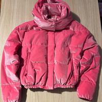 Piumino bomber rosa cangiante