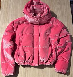 Piumino bomber rosa cangiante