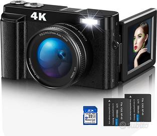 Fotocamera 4K UHD con Schermo Flip a 180°