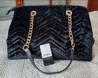 Borsa Nera in Velluto Nuova Made in Italy