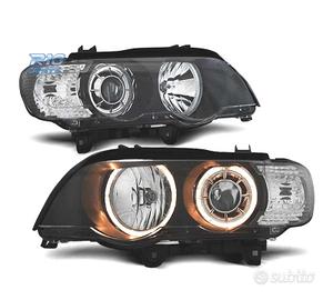 FARI BMW X5 E53 99-03 ANGEL EYES FONDO NERO ANELLO