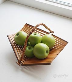 Portafrutta vintage bambù anni 60 stile danese des
