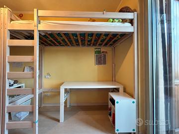 Letto a soppalco 90 × 200 cm, altezza maggiorata