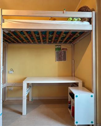 Letto a soppalco 90 × 200 cm, altezza maggiorata