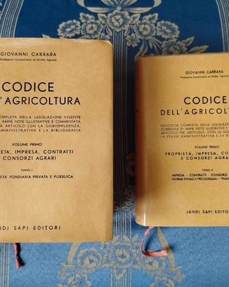 Codice dell' agricoltura 2vol. Giovanni Carrara