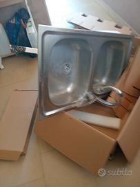 lavello cucina completo di miscelatore e sifone 