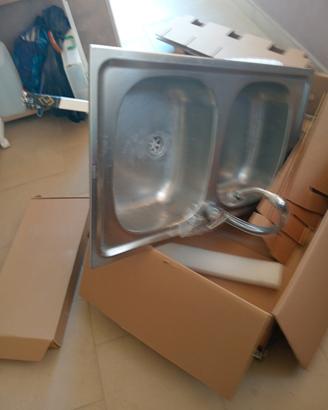 lavello cucina completo di miscelatore e sifone 