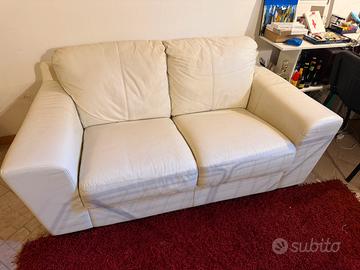 Divano Marinelli in pelle 3 posti (2 sedute ampie)