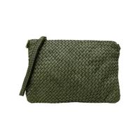 Borsa pochette da donna in vera pelle intrecciata