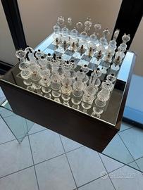 Scacchiera mazzetti in cassa di legno anticato