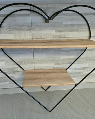 mensola da muro a forma di cuore