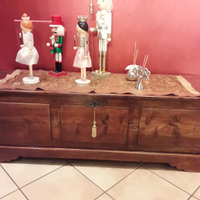 Cassapanca di abete rosso primi 900 restaurata
