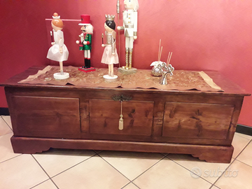 Cassapanca di abete rosso primi 900 restaurata