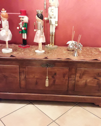 Cassapanca di abete rosso primi 900 restaurata