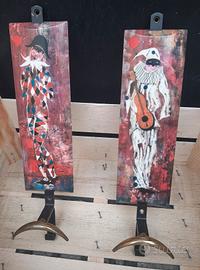 Appendiabiti artistici 1970 Pulcinella Arlecchino