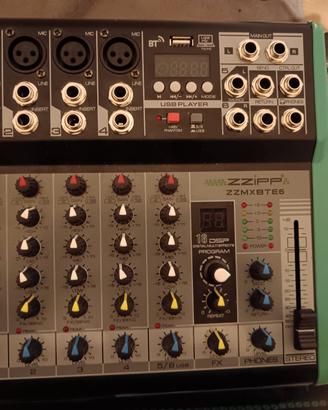 Mixer 6 canali Zzip con multieffetto e Bluetooth 