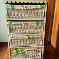 Mobiletto bianco con cassetti