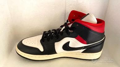 Nike Wmns Air Jordan 1 Mid 42.5 Black Gym Red Sail