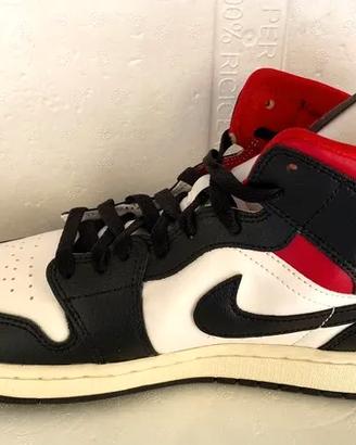 Nike Wmns Air Jordan 1 Mid 42.5 Black Gym Red Sail