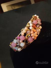 bracciale fascia con pietre, cristalli, 