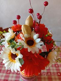fiori composizione in ceramica 