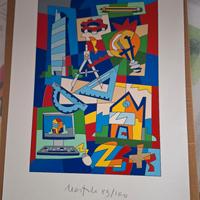 Ugo nespolo,serigrafia materica professioni