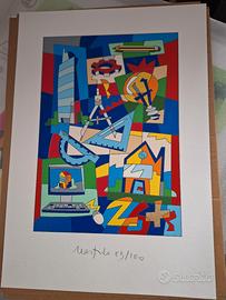 Ugo nespolo,serigrafia materica professioni