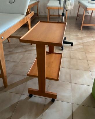 Carrello due ripiani - sgabello a pistone, a vite,