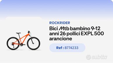 Mountain bike Rockrider bambino.