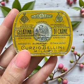 Antica scatola rara gelatina di carne 1900 latta