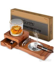 Set Sigaro e Whisky in Legno