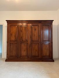 armadio e struttura letto in LEGNO NOCE NAZIONALE