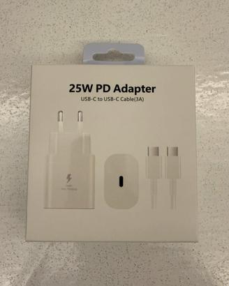Caricatore 25W PD + cavo USB-C  Bianco Sigillato