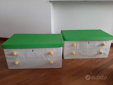2 scatole con coperchio IKEA per bambini