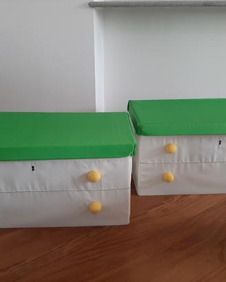2 scatole con coperchio IKEA per bambini