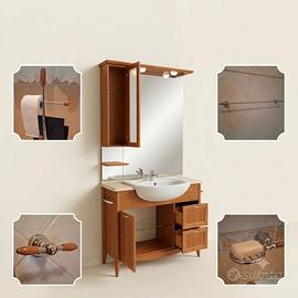 Mobile Bagno in Legno e Set Accessori coordinati