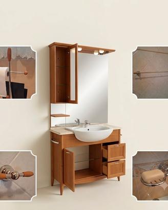 Mobile Bagno in Legno e Set Accessori coordinati