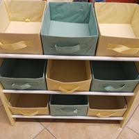 scaffale mobile in legno organizer