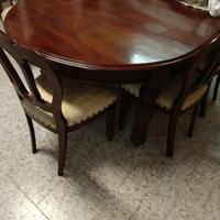 tavolo con 6 sedie legno massello