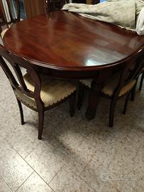 tavolo con 6 sedie legno massello