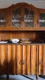 Credenza Liberty anni '30 con vetri molati