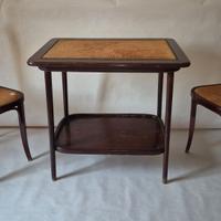 2 Thonet Mundus Chair A775 and a service table T82