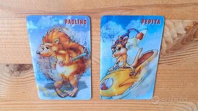 2 Card Olografiche Personaggi Sofficini Findus