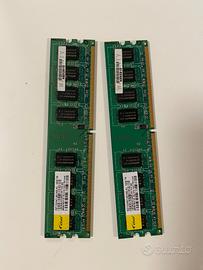 Coppia RAM 2GB (2x1GB) Elixir DDR2 800MHz PC2-6400