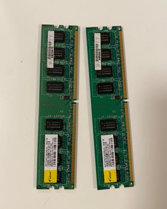 Coppia RAM 2GB (2x1GB) Elixir DDR2 800MHz PC2-6400