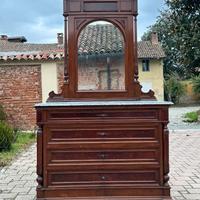 console con alzata e specchiera - marmo grigio