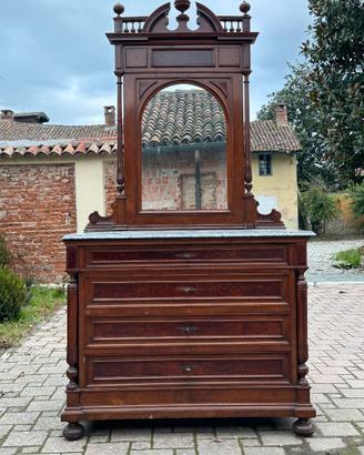 console con alzata e specchiera - marmo grigio