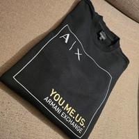 Felpa Uomo Armani Exchange Garzata Nera Taglia S