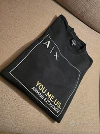 Felpa Uomo Armani Exchange Garzata Nera Taglia S